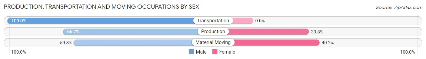 Production, Transportation and Moving Occupations by Sex in Zip Code 54616