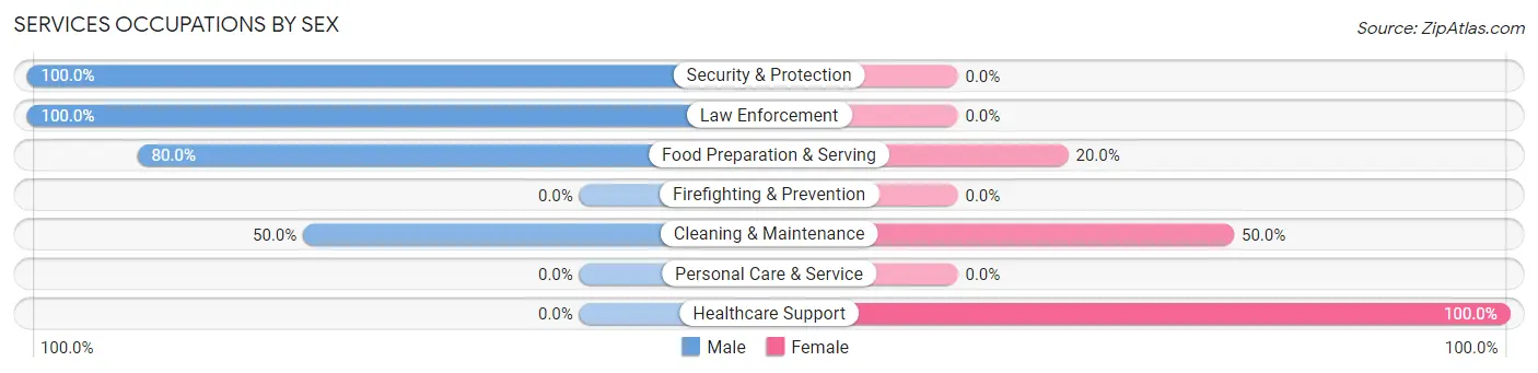 Services Occupations by Sex in Zip Code 54625