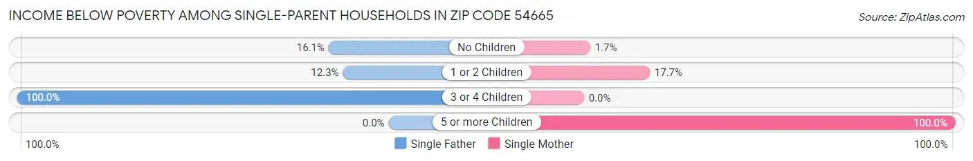Income Below Poverty Among Single-Parent Households in Zip Code 54665