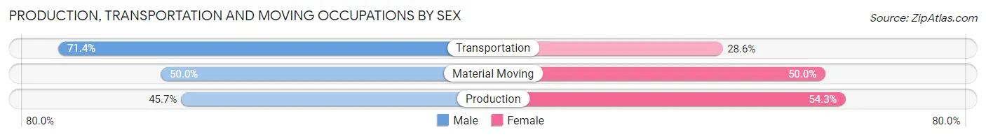 Production, Transportation and Moving Occupations by Sex in Zip Code 54734