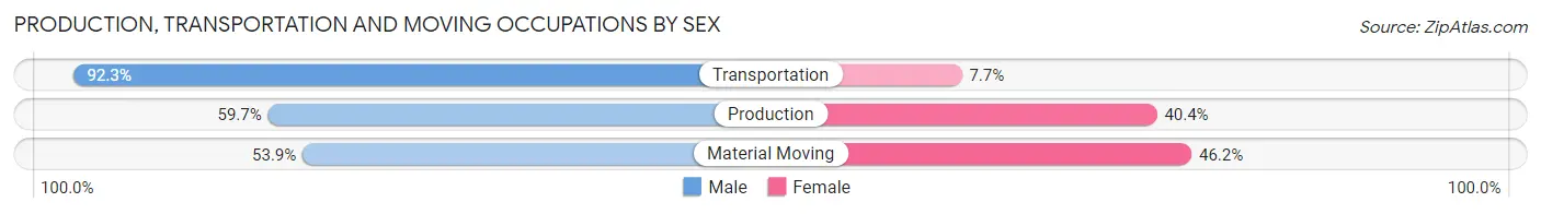 Production, Transportation and Moving Occupations by Sex in Zip Code 54745