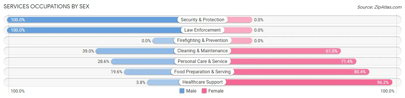 Services Occupations by Sex in Zip Code 54747