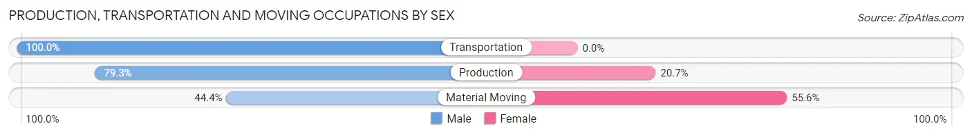 Production, Transportation and Moving Occupations by Sex in Zip Code 54749