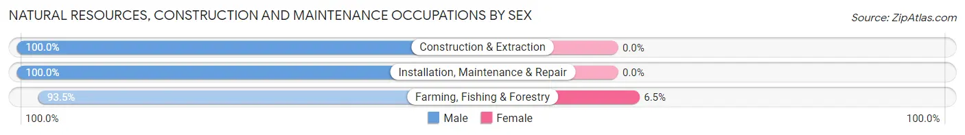 Natural Resources, Construction and Maintenance Occupations by Sex in Zip Code 54754