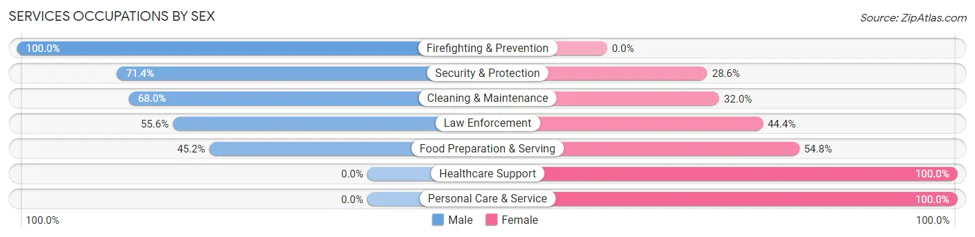 Services Occupations by Sex in Zip Code 54817