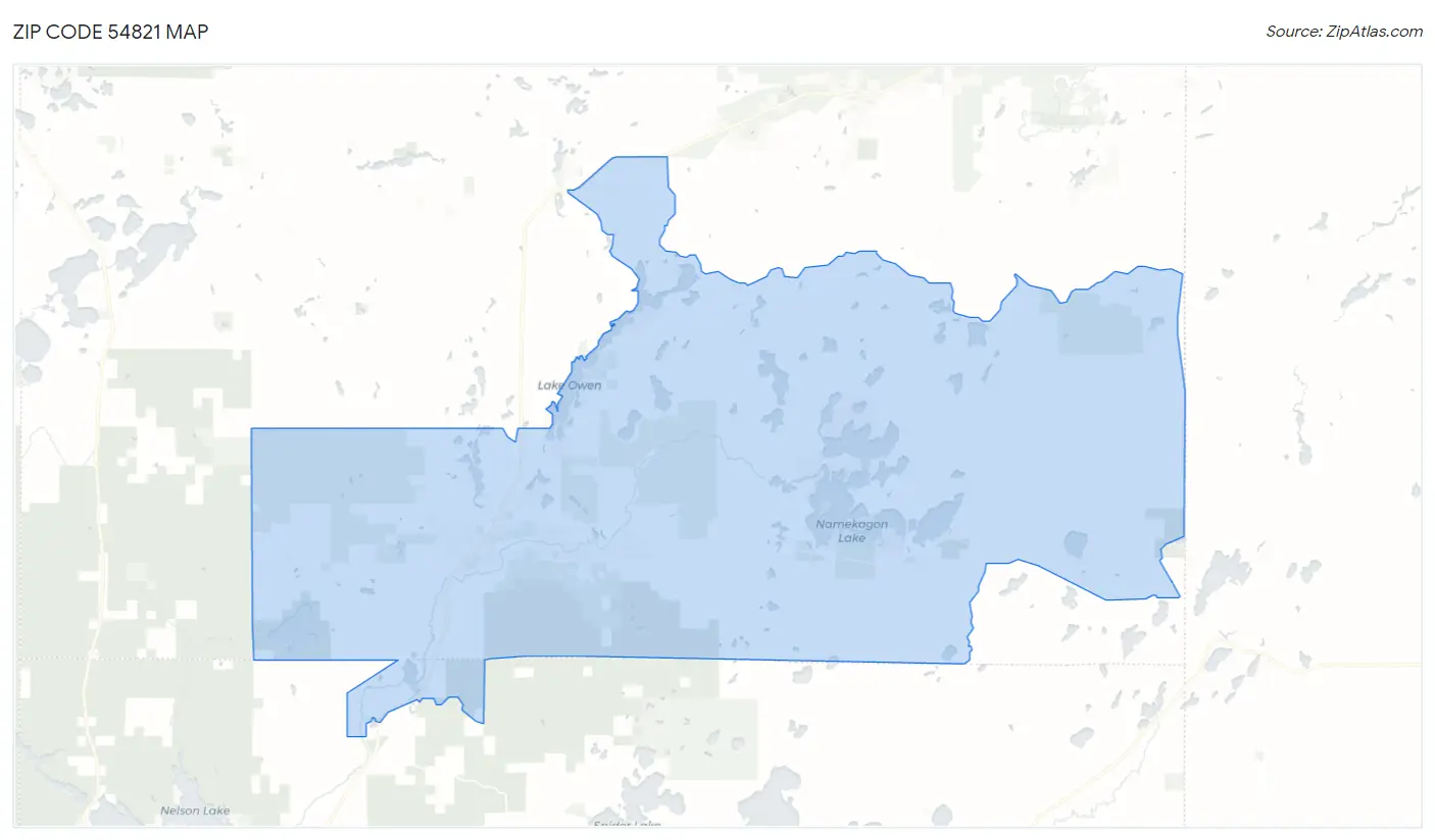 Zip Code 54821 Map