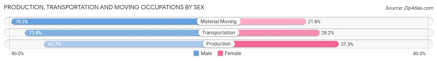 Production, Transportation and Moving Occupations by Sex in Zip Code 54840