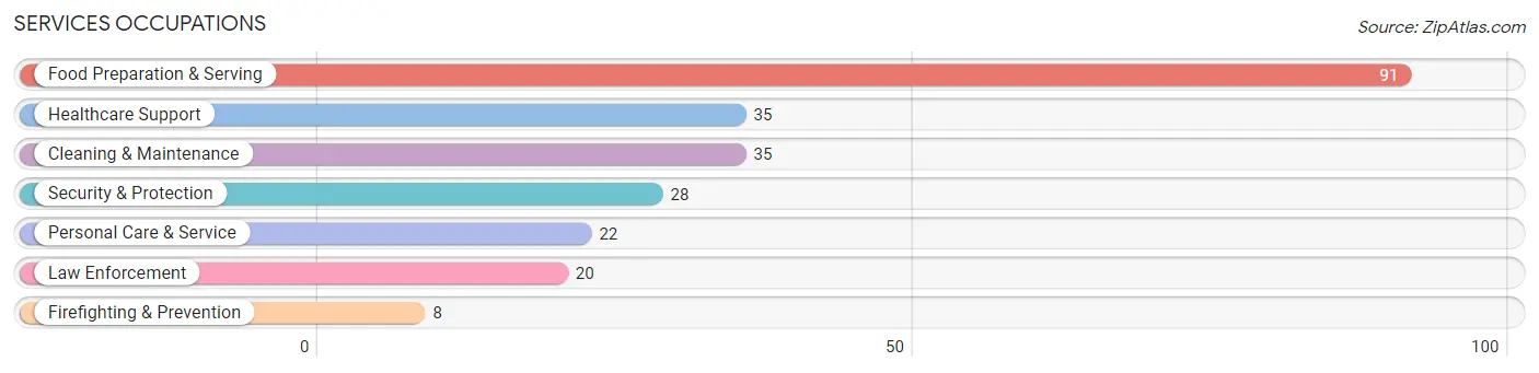 Services Occupations in Zip Code 54873