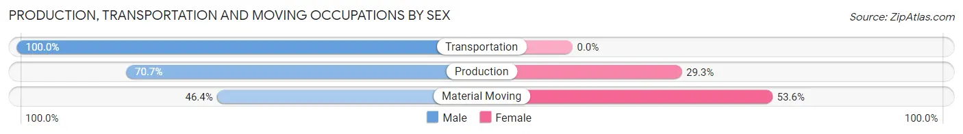 Production, Transportation and Moving Occupations by Sex in Zip Code 54974
