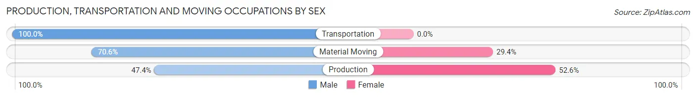 Production, Transportation and Moving Occupations by Sex in Zip Code 54979