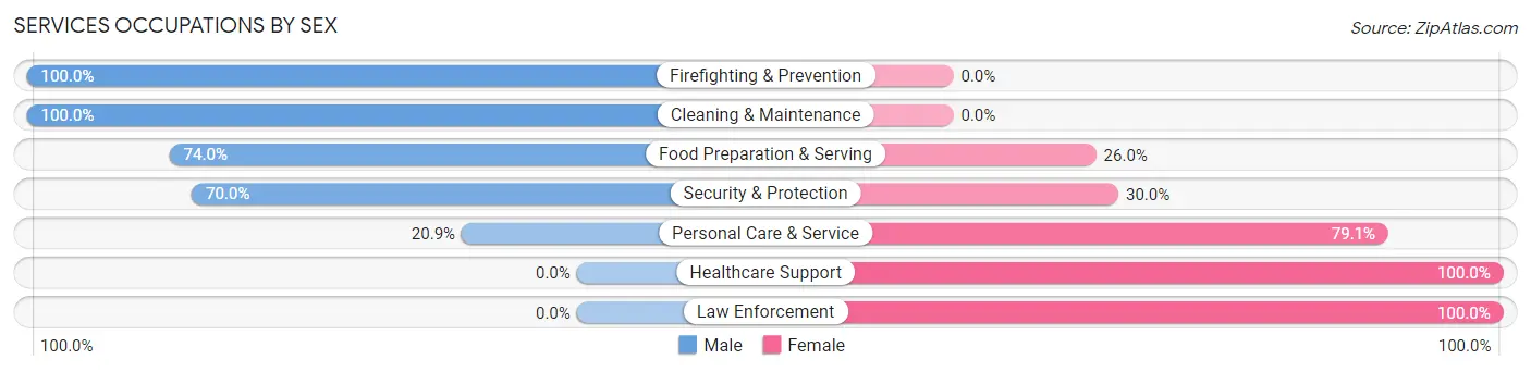Services Occupations by Sex in Zip Code 54979