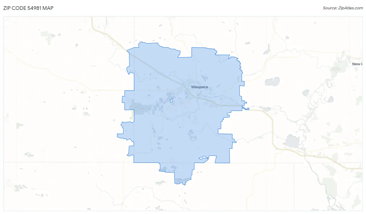 Zip Code 54981 Map