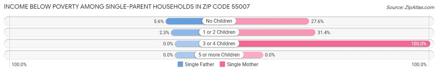 Income Below Poverty Among Single-Parent Households in Zip Code 55007