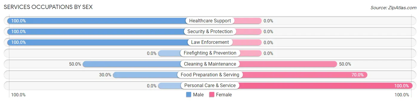 Services Occupations by Sex in Zip Code 55026