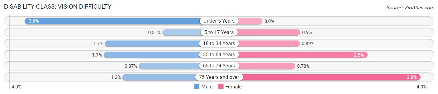 Disability in Zip Code 55033: <span>Vision Difficulty</span>