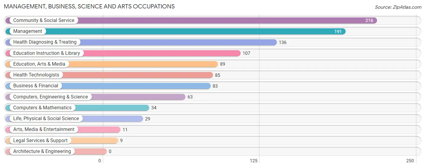 Management, Business, Science and Arts Occupations in Zip Code 55037