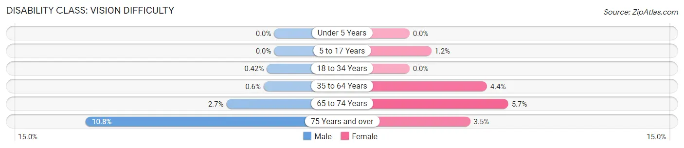 Disability in Zip Code 55037: <span>Vision Difficulty</span>