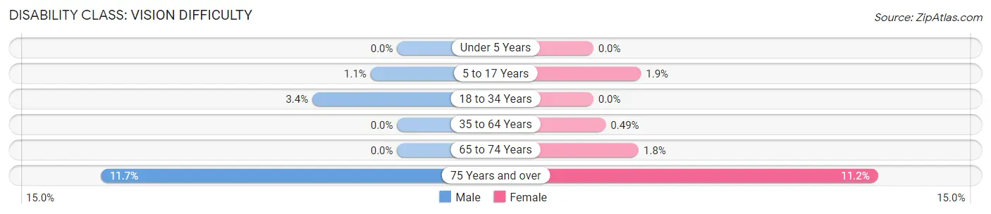 Disability in Zip Code 55070: <span>Vision Difficulty</span>