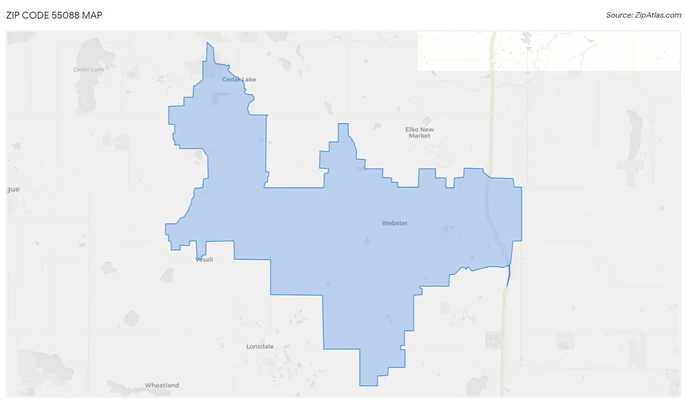 Zip Code 55088 Map