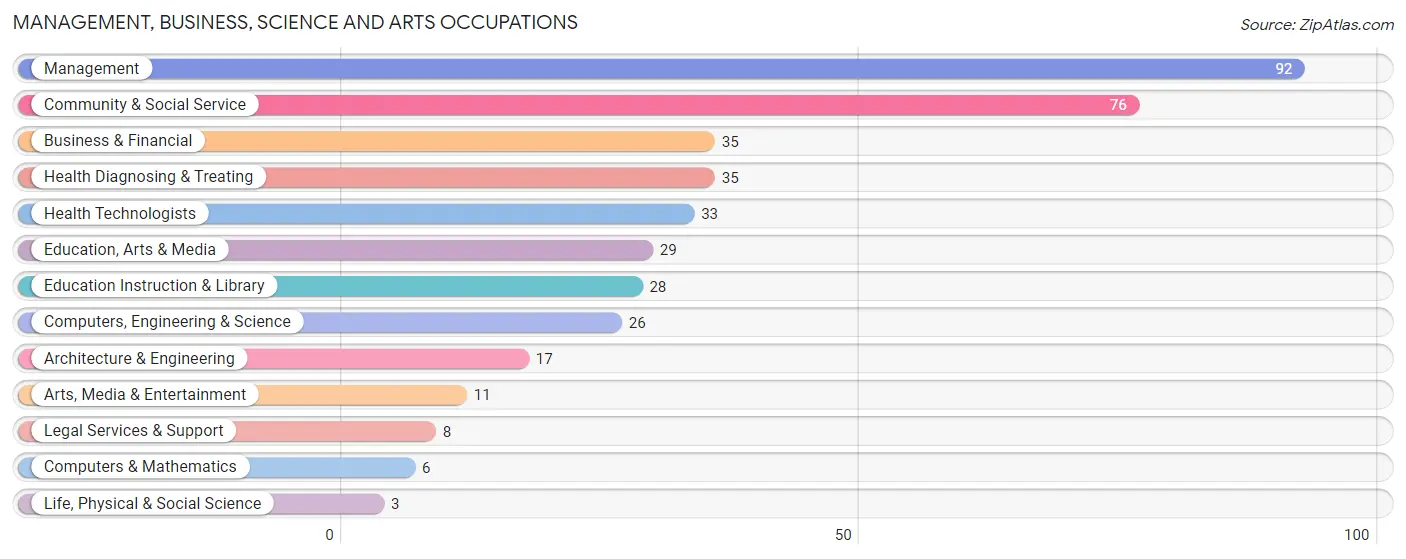 Management, Business, Science and Arts Occupations in Zip Code 55089