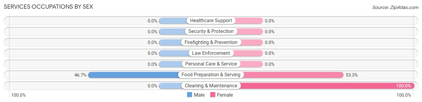 Services Occupations by Sex in Zip Code 55090