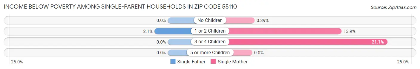 Income Below Poverty Among Single-Parent Households in Zip Code 55110