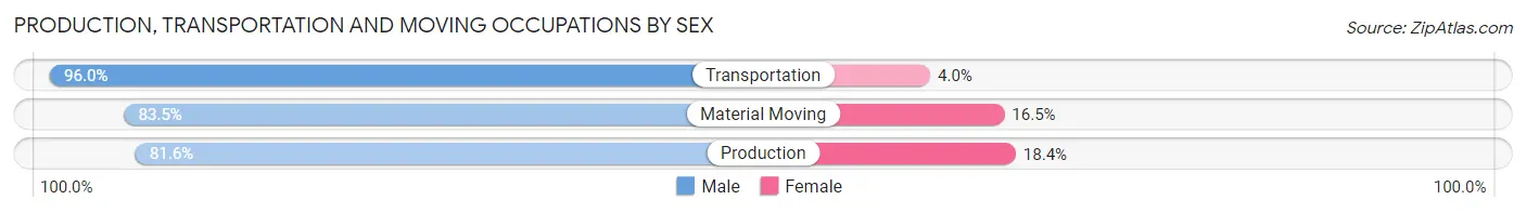 Production, Transportation and Moving Occupations by Sex in Zip Code 55110