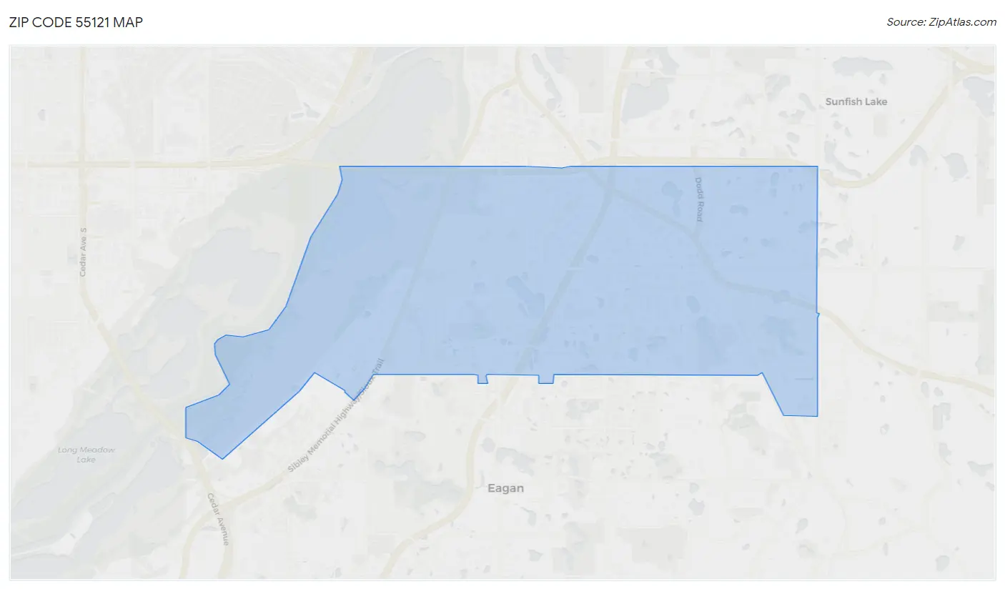 Zip Code 55121 Map