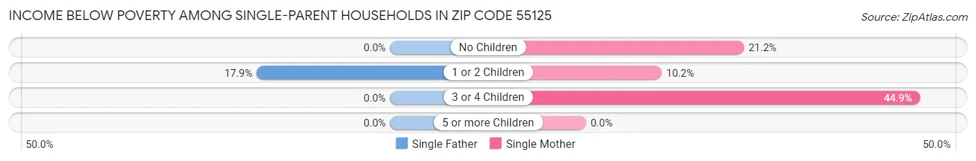 Income Below Poverty Among Single-Parent Households in Zip Code 55125