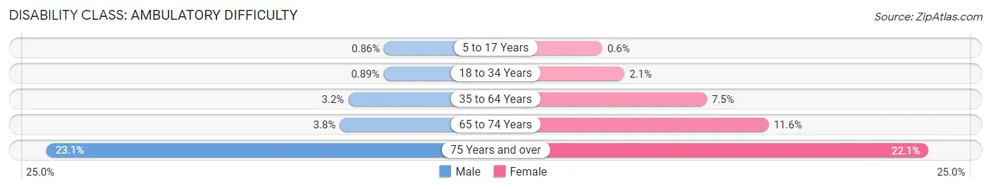 Disability in Zip Code 55126: <span>Ambulatory Difficulty</span>