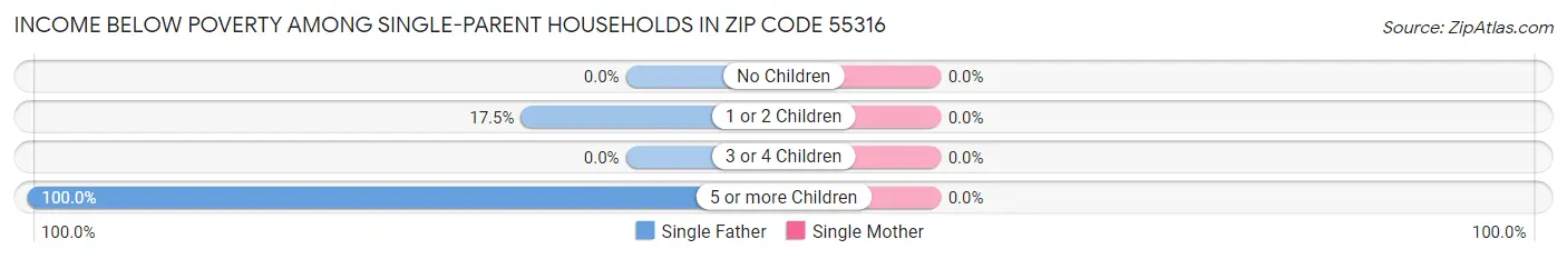 Income Below Poverty Among Single-Parent Households in Zip Code 55316