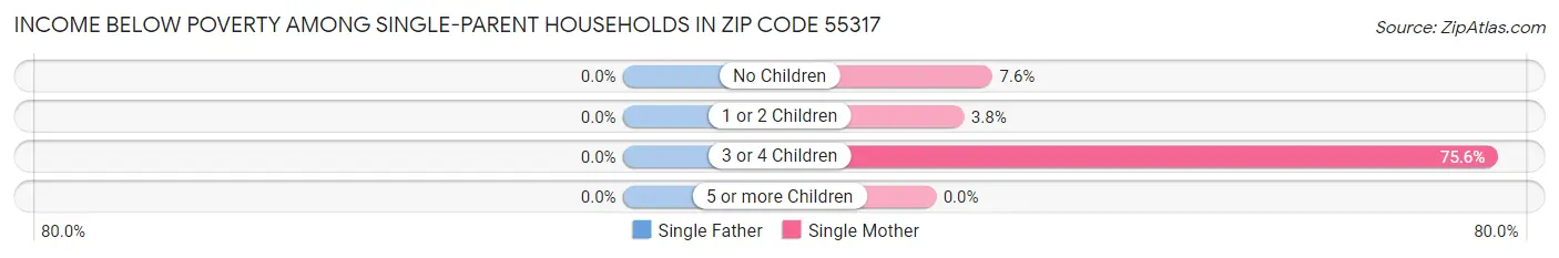 Income Below Poverty Among Single-Parent Households in Zip Code 55317