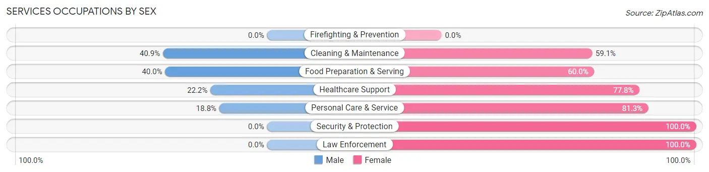 Services Occupations by Sex in Zip Code 55329