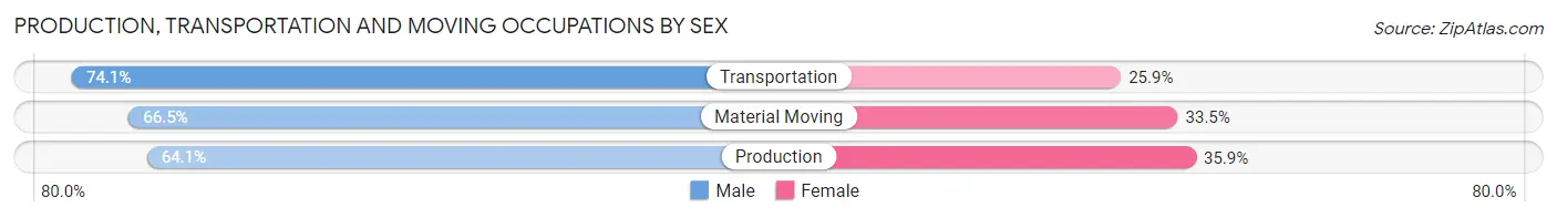Production, Transportation and Moving Occupations by Sex in Zip Code 55337