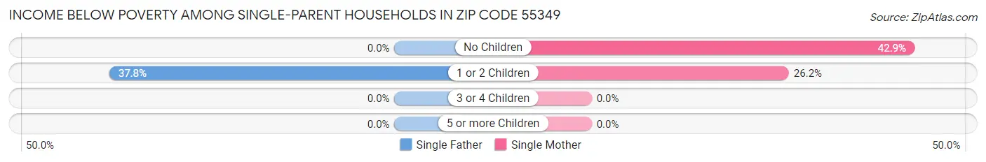 Income Below Poverty Among Single-Parent Households in Zip Code 55349