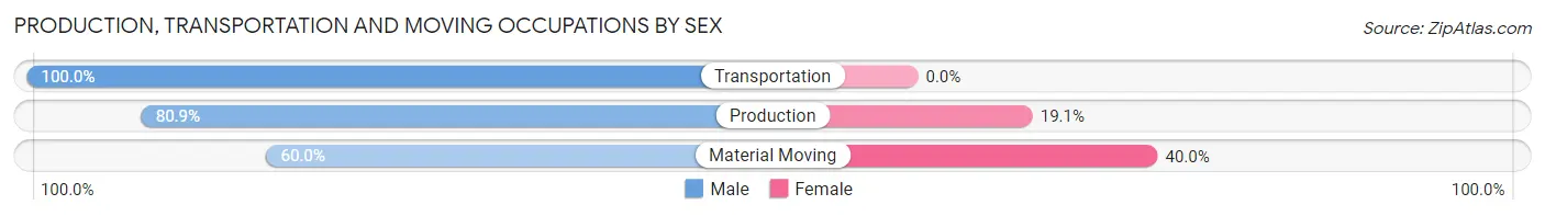 Production, Transportation and Moving Occupations by Sex in Zip Code 55387