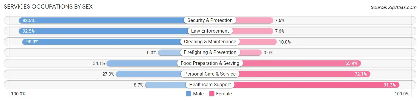 Services Occupations by Sex in Zip Code 55387