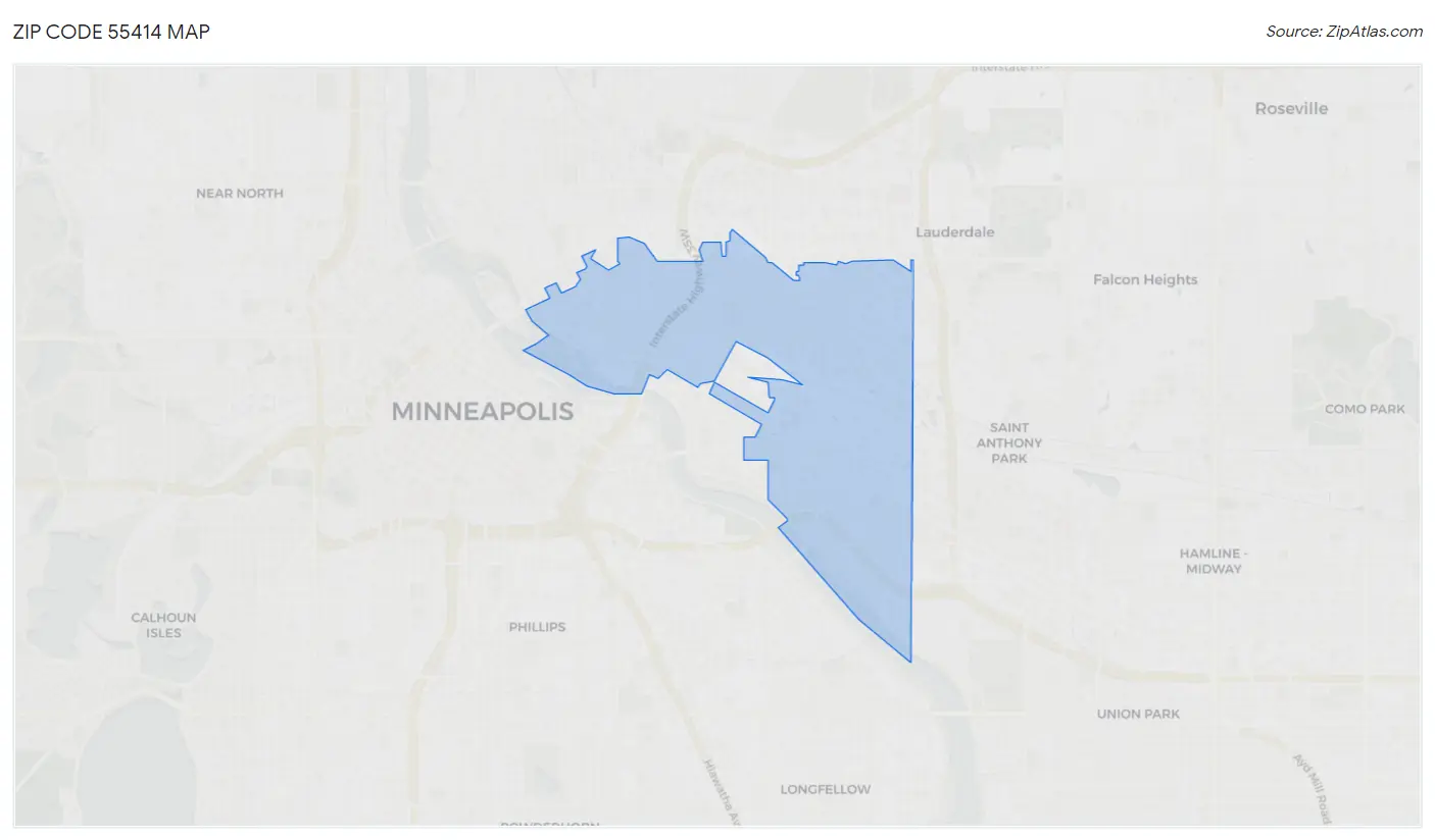 Zip Code 55414 Map