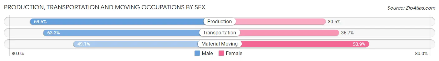Production, Transportation and Moving Occupations by Sex in Zip Code 55446