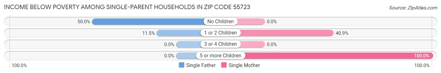 Income Below Poverty Among Single-Parent Households in Zip Code 55723