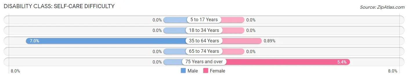 Disability in Zip Code 55738: <span>Self-Care Difficulty</span>