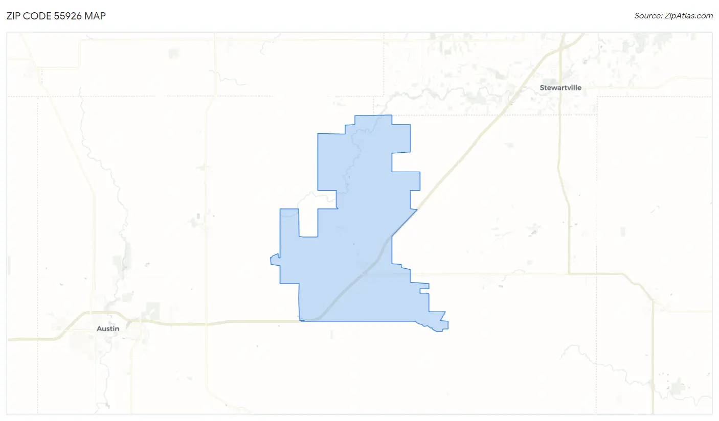 Zip Code 55926 Map