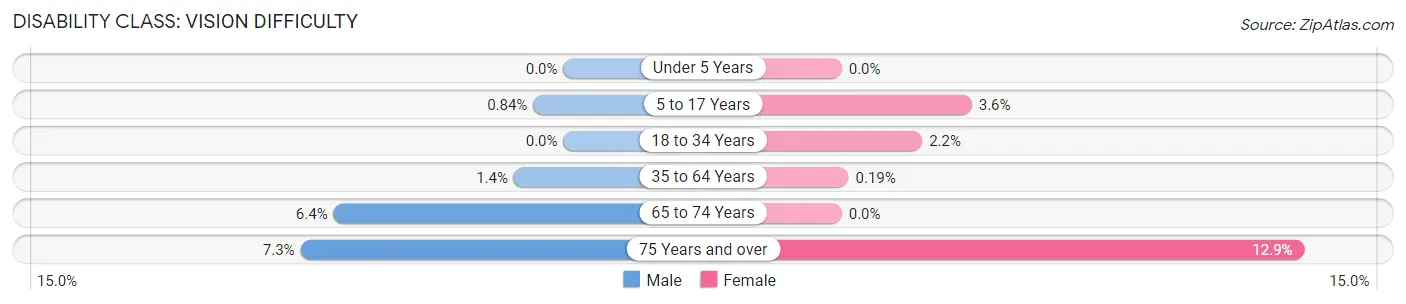 Disability in Zip Code 55943: <span>Vision Difficulty</span>