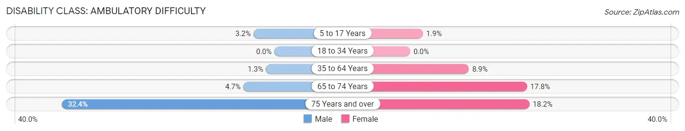 Disability in Zip Code 55951: <span>Ambulatory Difficulty</span>