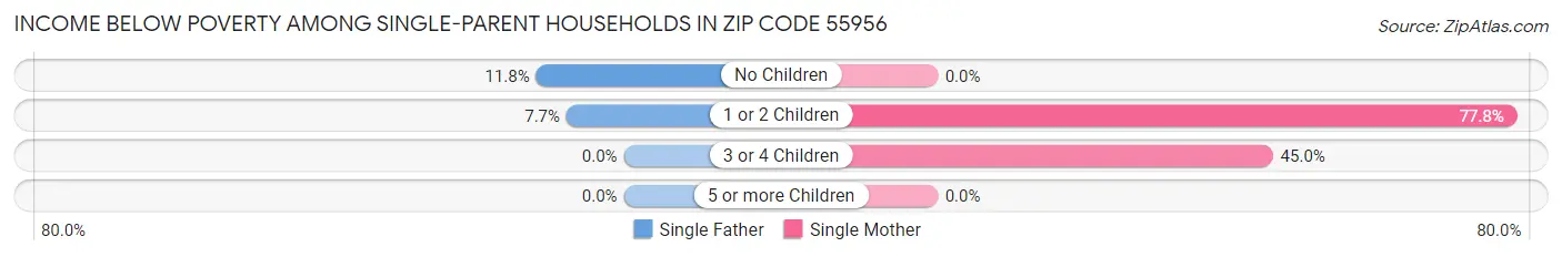 Income Below Poverty Among Single-Parent Households in Zip Code 55956