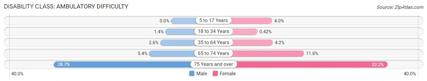 Disability in Zip Code 55971: <span>Ambulatory Difficulty</span>