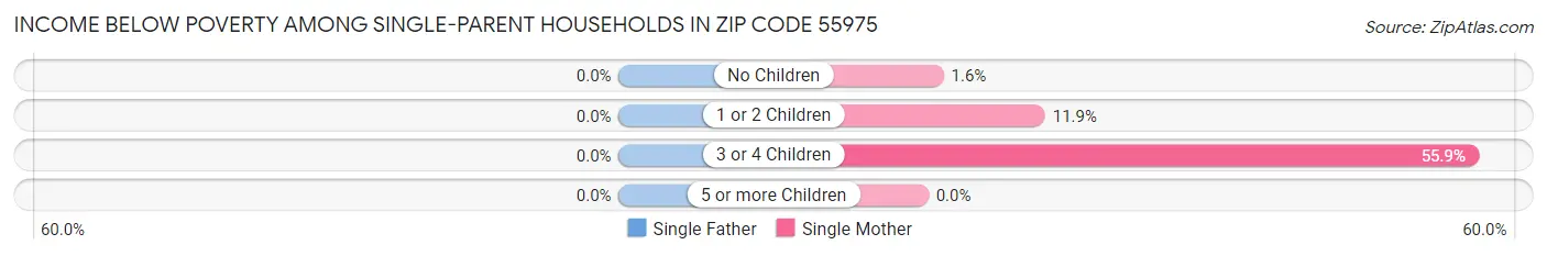 Income Below Poverty Among Single-Parent Households in Zip Code 55975