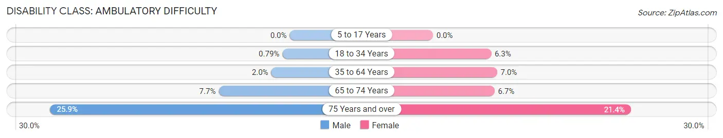 Disability in Zip Code 55991: <span>Ambulatory Difficulty</span>