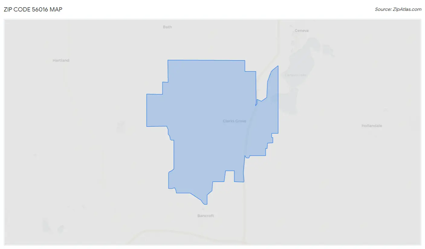 Zip Code 56016 Map