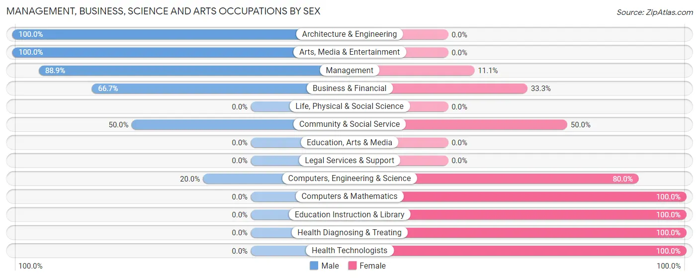 Management, Business, Science and Arts Occupations by Sex in Zip Code 56032